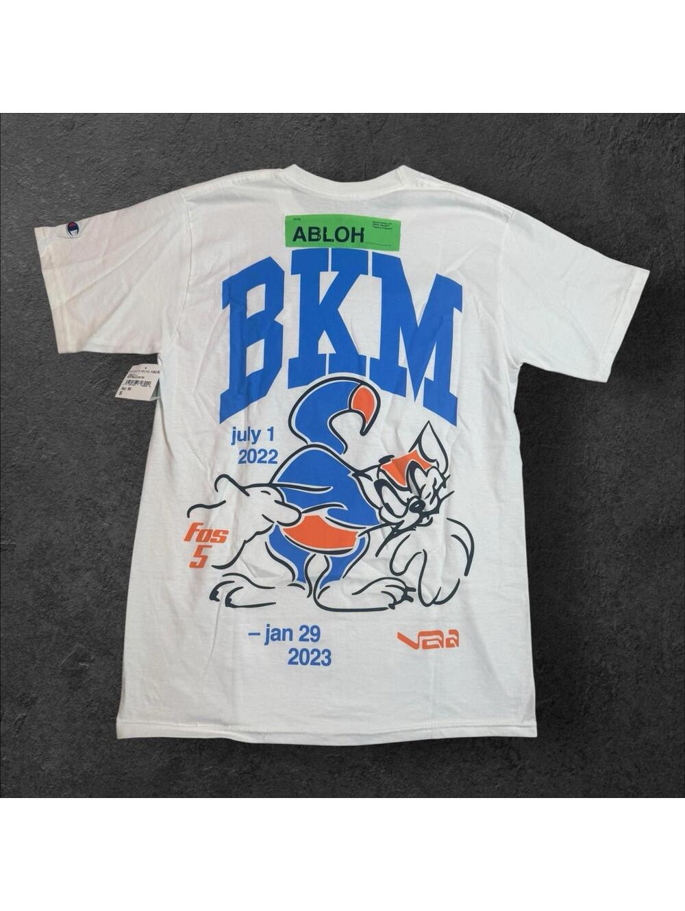 CHAMPION x VIRGIL ABLOH 'BKM FoS Brooklyn Exhibition' 2022 Art T-Shirt S Wht NWT